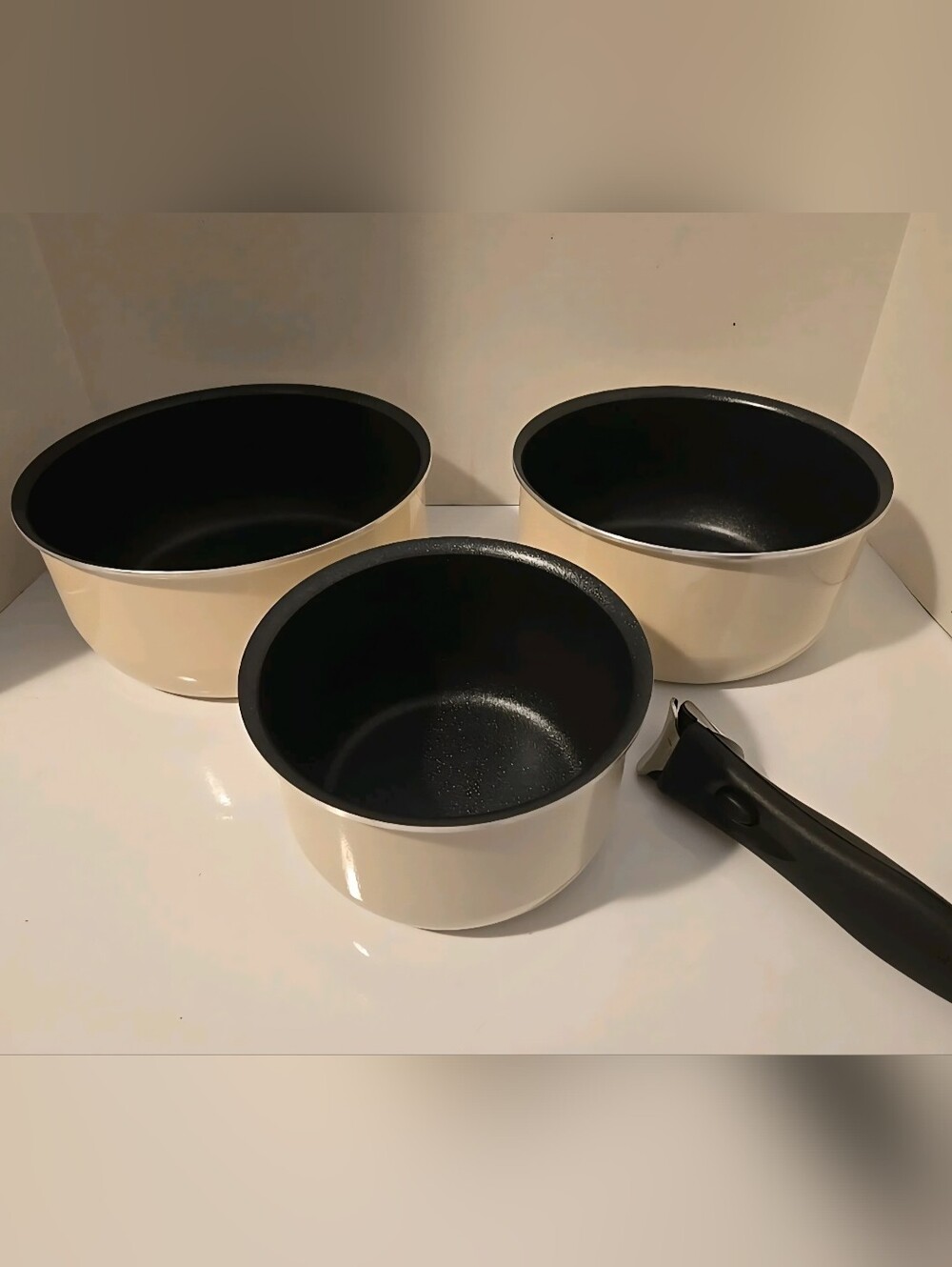 TFAL COOKWARE POT SET INGENIO ARMARAL CREAM 4 PIECE SET OVEN SAFE MADE IN FRANCE